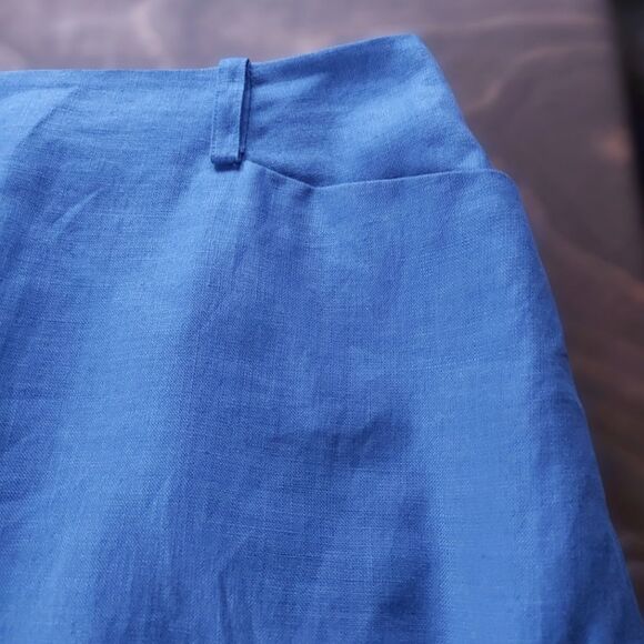 Vtg blue linen Linda Allard Ellen Tracy pencil skirt - Picture 6 of 16